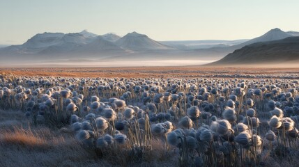Fluffy plants field sunrise