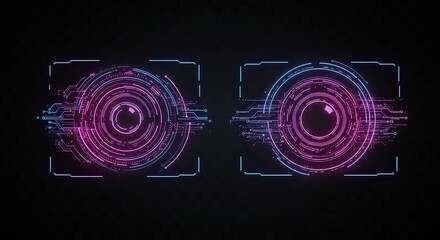 Futuristic hud interface element with glitch effect, ideal for technology and science fiction projects