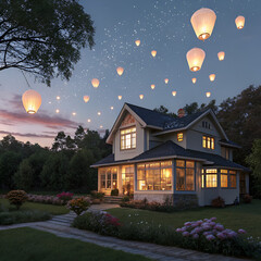 house in the night