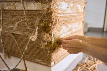 Rope Art Installation A Unique Combination of Handcrafted and Textured Materials Within Space