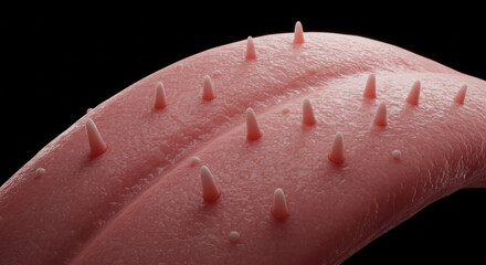 Human Tongue Papillae Close-Up Illustration