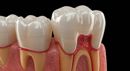 Tooth Anatomy Cross Section - Dental Health and Periodontal Disease Visualization