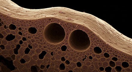 Microscopic Cellular Structure with Large Vacuoles