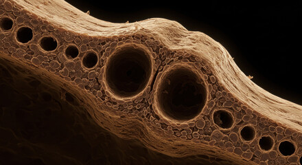 Microscopic Plant Structure: Cross-Section Detail
