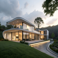 modern house in the middle of the city