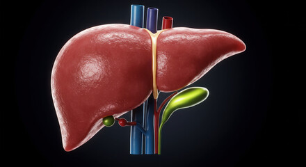 Human Liver Anatomy Illustration