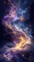 Abstract Colorful Nebula in Space