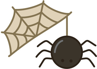 Halloween spider on web
