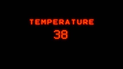 Fototapeta premium Thermometer 38° Celsius temperature. Climate and weather measurement.
