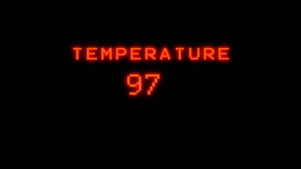 Thermometer 97° Celsius temperature.  Climate and weather measurement.