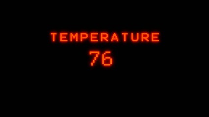 Thermometer 76° Celsius temperature.  Climate and weather measurement.