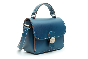 Elegant teal leather satchel handbag with classic white stitching and silver hardware, perfect for modern fashion and professional styling.