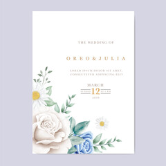 Beautiful roses invitation card template