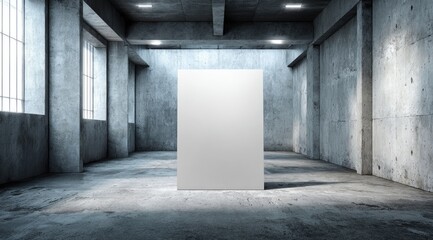 Fototapeta premium Blank white display in a gritty industrial space