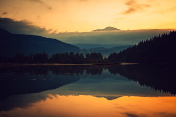 sunrise over the lake