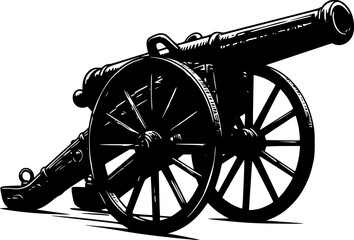 Fototapeta premium Vintage cannon vector illustration. Design element for poster, card, banner, t shirt, logo, label. Vector illustration 