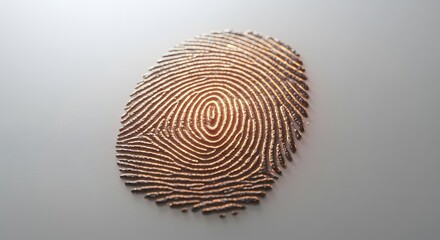 Shiny Bronze Fingerprint on Clean Surface Close Up