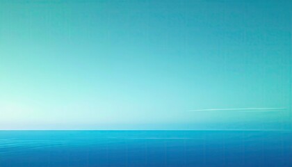 Calm Ocean Scene: Teal And Green Gradient Sky Over Blue Water