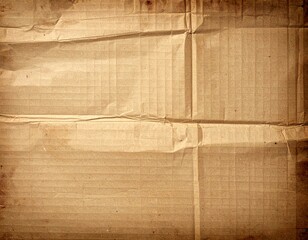 Close Up of Ripped and Folded Brown Cardboard Texture with Rough Edges for Aged Background