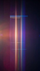 Abstract Light Spectrum with Glowing Rays and Lens Flare on Dark Background