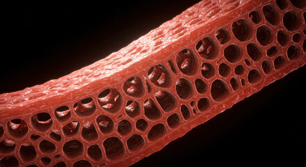 Cancellous Bone Structure, Human Bone Cross-Section, Microscopic View, Trabecular Bone Tissue