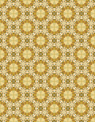 Seamless geometric mosaic pattern with floral shapes. Ideal for tiles, textiles, wallpapers, traditional decorative backgrounds projects, and architectural designs.