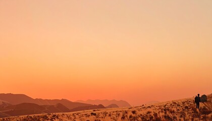 Desert Sunset Landscape with Hushed Light