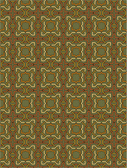 Seamless geometric mosaic pattern with floral shapes. Ideal for tiles, textiles, wallpapers, traditional decorative backgrounds projects, and architectural designs.