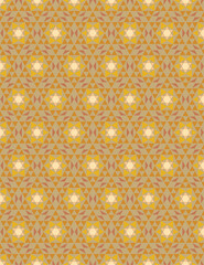 Seamless geometric mosaic pattern with floral shapes. Ideal for tiles, textiles, wallpapers, traditional decorative backgrounds projects, and architectural designs.