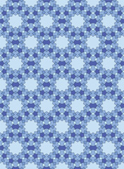 Seamless geometric mosaic pattern with floral shapes. Ideal for tiles, textiles, wallpapers, traditional decorative backgrounds projects, and architectural designs.