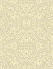 Seamless geometric mosaic pattern with floral shapes. Ideal for tiles, textiles, wallpapers, traditional decorative backgrounds projects, and architectural designs.