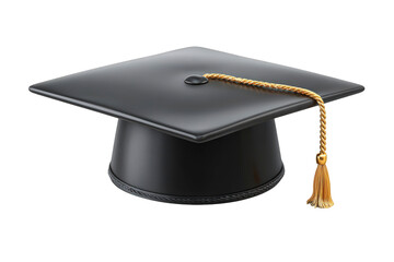 Black graduation cap with a gold tassel