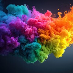 Fototapeta premium A vibrant display of colorful ink swirling in a dynamic and mesmerizing way against a dark backdrop.