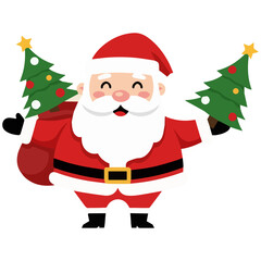 Fototapeta premium Merry Cartoon Christmas Icons