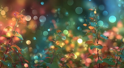 Vibrant, out-of-focus foliage with bokeh