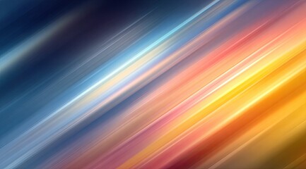 Diagonal vibrant streaks of light, blending colors from cool blues to warm oranges