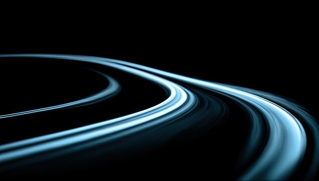 Abstract light trails curving on a dark background (2) - Powered by Adobe