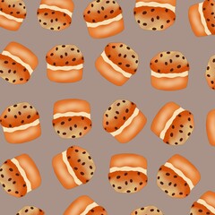 Illustrated Sweet Muffin with Toppings