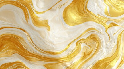 Abstract fluid art in gold and cream