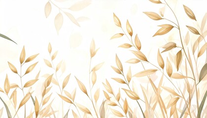 Pale Fawn Watercolor Wheat Field Background