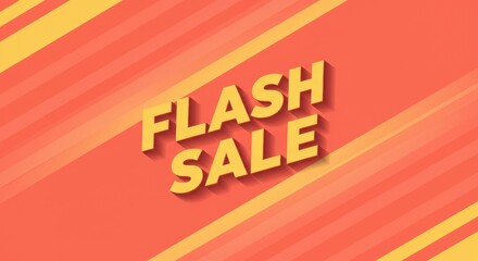 Bold "Flash Sale" Text with Shadow on Gradient Background, Promotional Design.