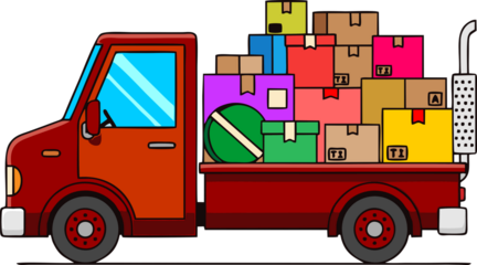 cartoon truck with a truck