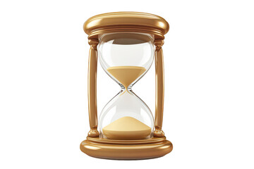 Gold and glass hourglass with sand in it