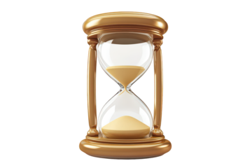 Gold and glass hourglass with sand in it