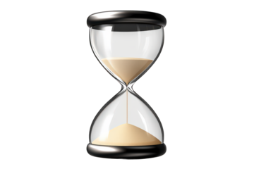 Glass hourglass with sand in it