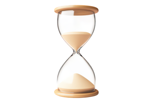 Glass hourglass with sand in it