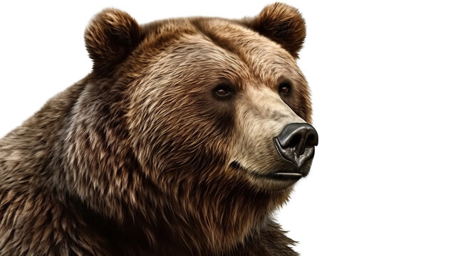 Close-up of a brown bear's head