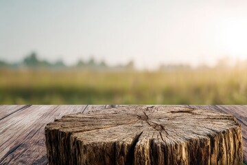 Wooden stump, rustic, nature background
