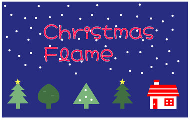 雪が降るクリスマスの夜のイラスト