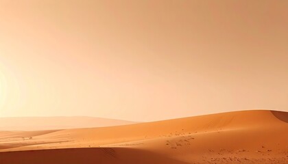 Warm Sunset Over Rust Colored Sand Dunes